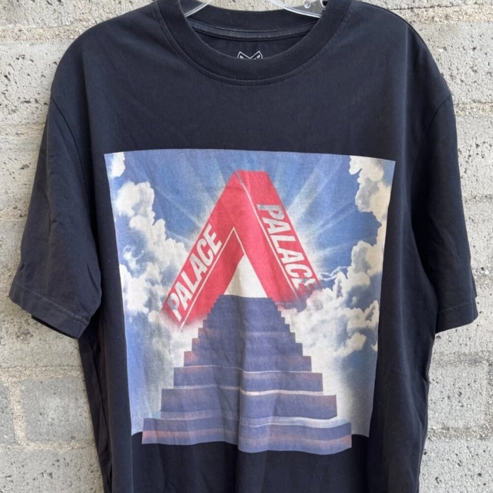 Palace Skateboards Tri Ternity Tee Shirt Black Mens size Large Tri Ferg USED